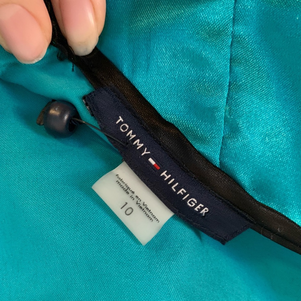 Tommy Hilfiger Strapless Party Dress Teal Black - Picture 10 of 14
